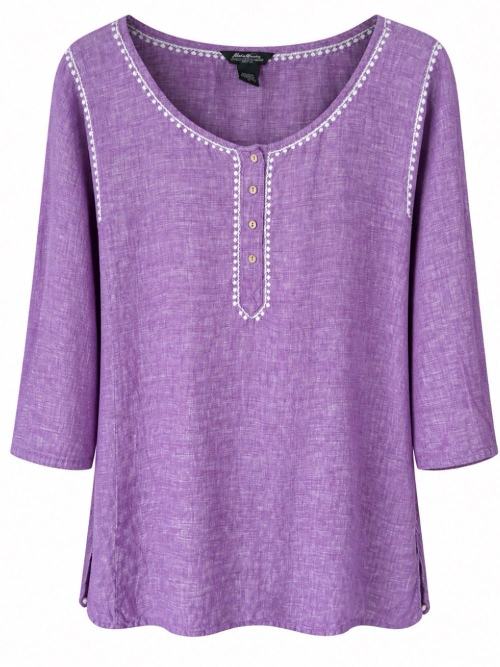 Eddie Bauer Linen Tunic Top Women’s XL Lagenlook Coastal Beach Boho Breathable